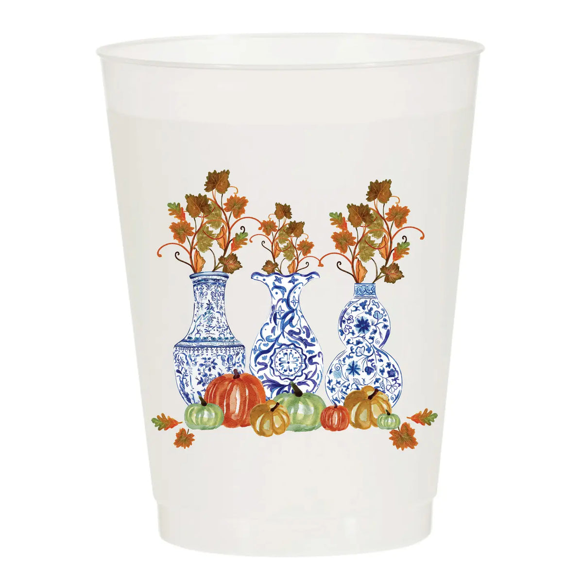 Thanksgiving Ginger Jars Fall Frosted Cups (set of 10)