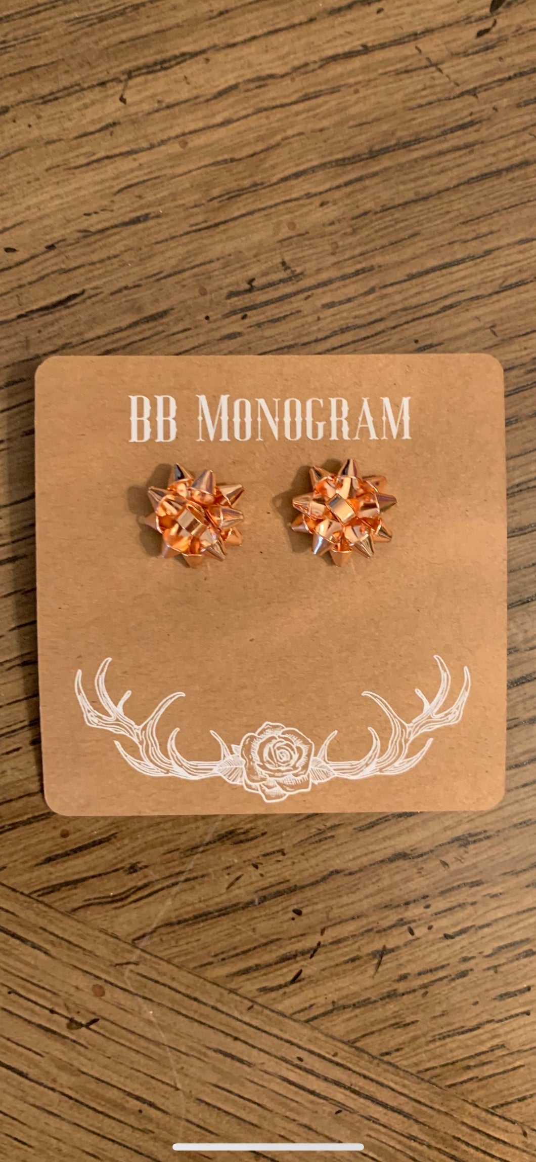Rose Gold Bow Studs