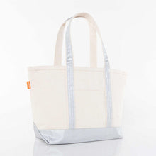 Load image into Gallery viewer, Medium Luxe Boat Tote (Silver)
